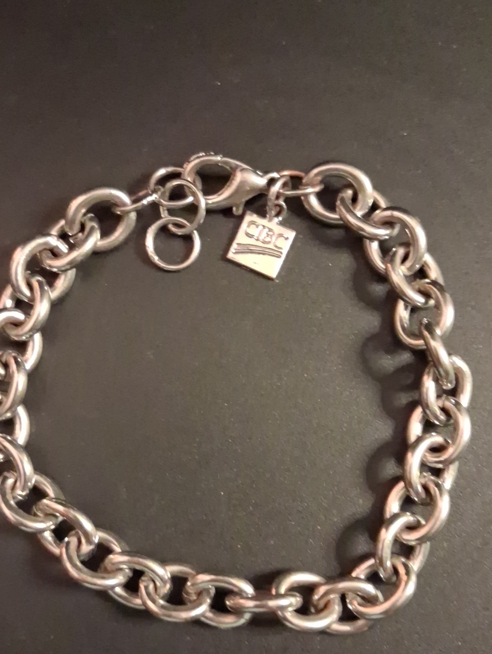 Silver Chain Link Women's Bracelet - CBC Charm Sz. 7 To 9 Adjustable